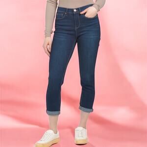 Nanette Lepore Womens Dark Denim Wash‎ Cropped Skinny Jeans Size 16 Plus Pants